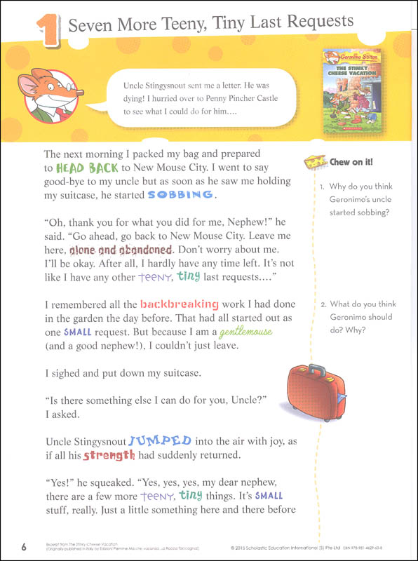 Geronimo Stilton Academy Comprehension Pawbook Level 1 Scholastic Professional Book Divisn