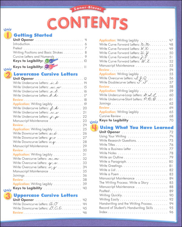 Zaner bloser handwriting grade 5 home school bundle student edition