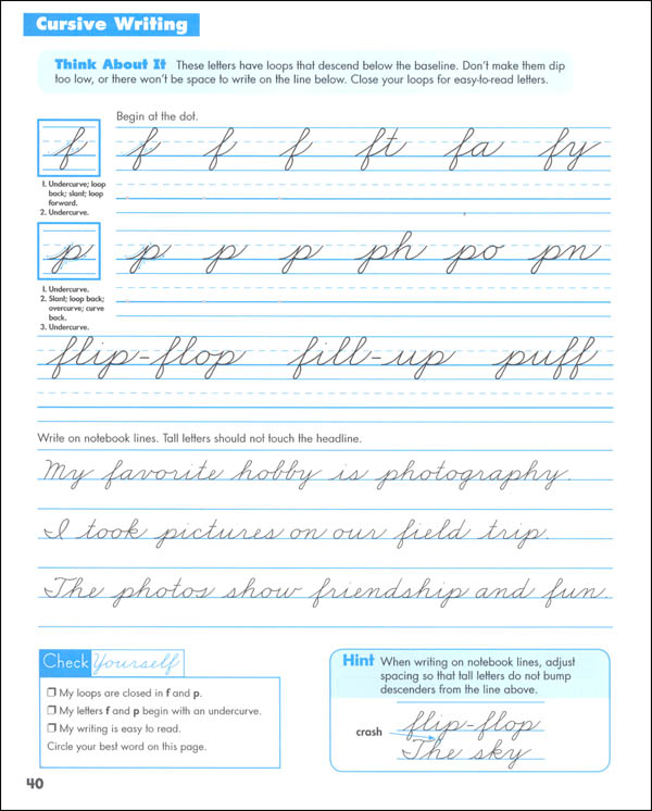 ZanerBloser Handwriting Grade 7/8 Student Book ZanerBloser