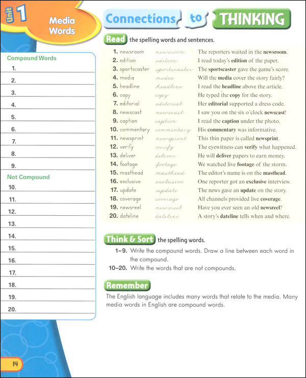 Zaner Bloser Spelling Connections Grade 7 Student Edition 2012 Edition Zaner Bloser 9780736794763