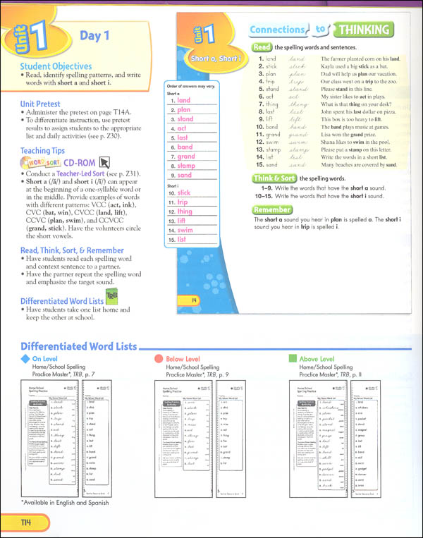 ZanerBloser Spelling Connections Grade 3 Home School Bundle Student Edition/Teacher Edition