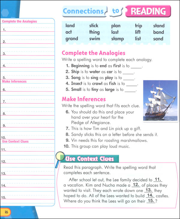 ZanerBloser Spelling Connections Grade 3 Student Edition (2012 edition