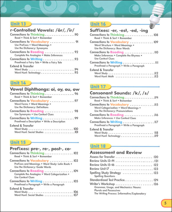 ZanerBloser Spelling Connections Grade 5 Student Edition (2012 edition