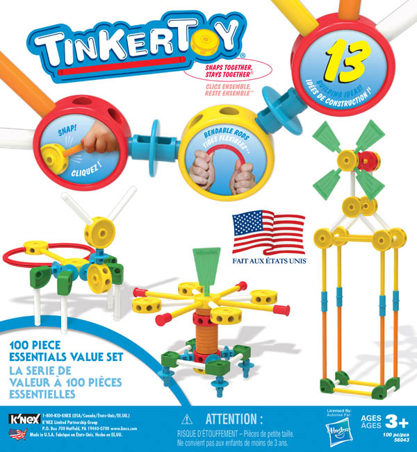 Tinkertoy Classic Building Tin (100 Pieces) | K'Nex Industries