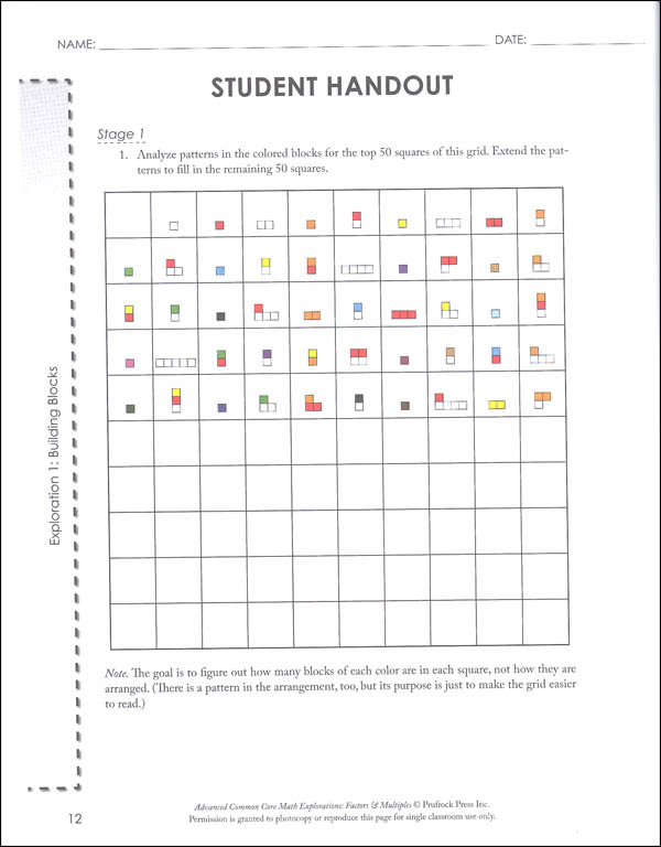 Advanced Common Core Math Explorations Factors And Multiples 