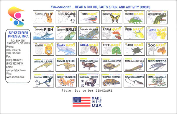 Dot-to-Dot Dinosaurs Activity Book | Spizzirri Publishing | 9780865450783