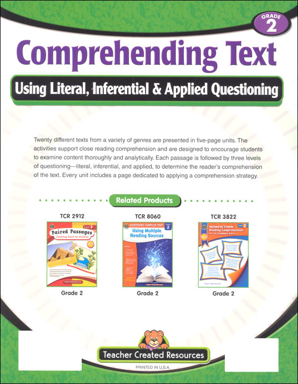 Comprehending Text Grade 2 | Teacher Created Resources | 9781420682397