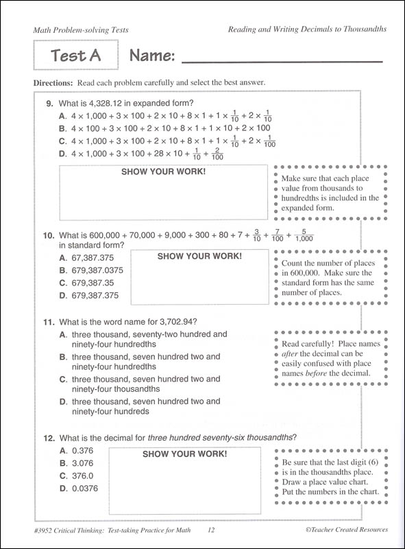 critical thinking math problems 5th grade