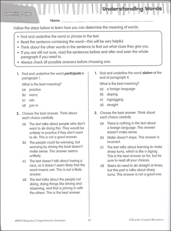 Targeting Comprehension Strategies for the Common Core Grade 5