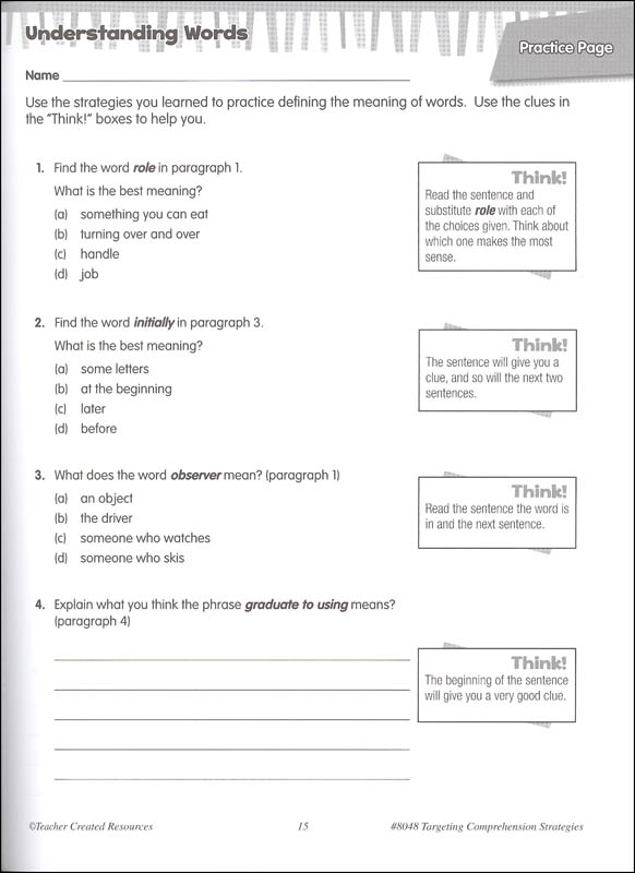 Targeting Comprehension Strategies for the Common Core Grade 5 ...