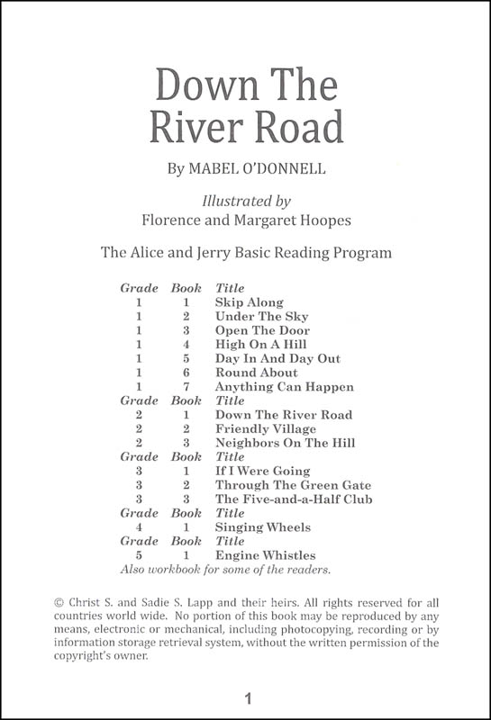 Down River Road Grade 2 Book 1 (Alice and Jerry Basic Reading Program