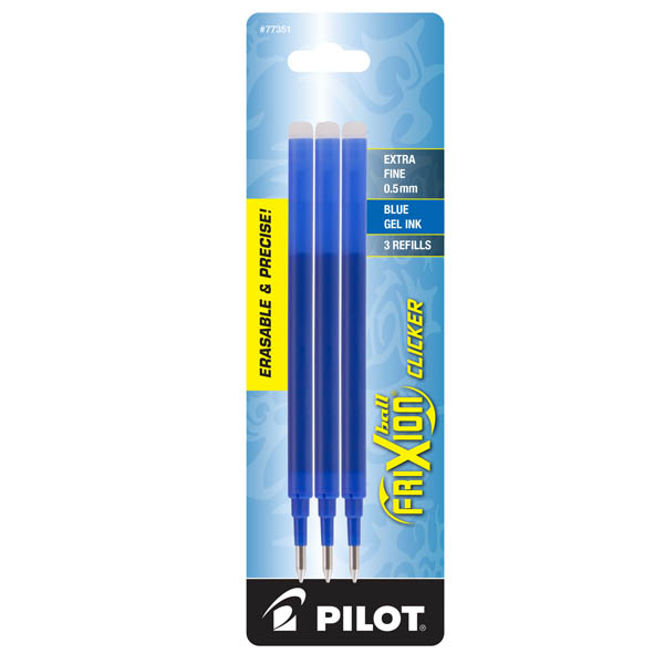 Frixion Erasable Ink Refills Extra Fine Point Blue (3 pack) Pilot