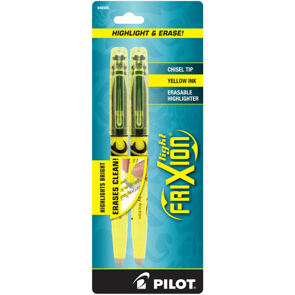 Frixion Light - Yellow Chisel Tip Erasable Highlighter (2 pack)