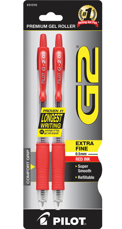 Pilot roller g2-rtr 2pk x-Fine Red 31016 (072838310163)