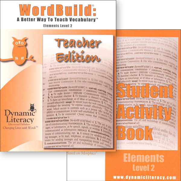 WordBuild Elements Level 2 Combo: Teacher & Student Activity Book