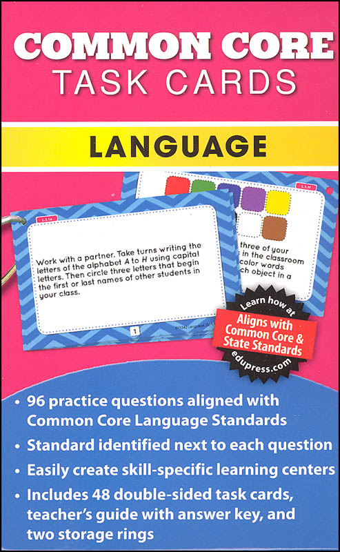 Common Core Language Task Cards Grade 1