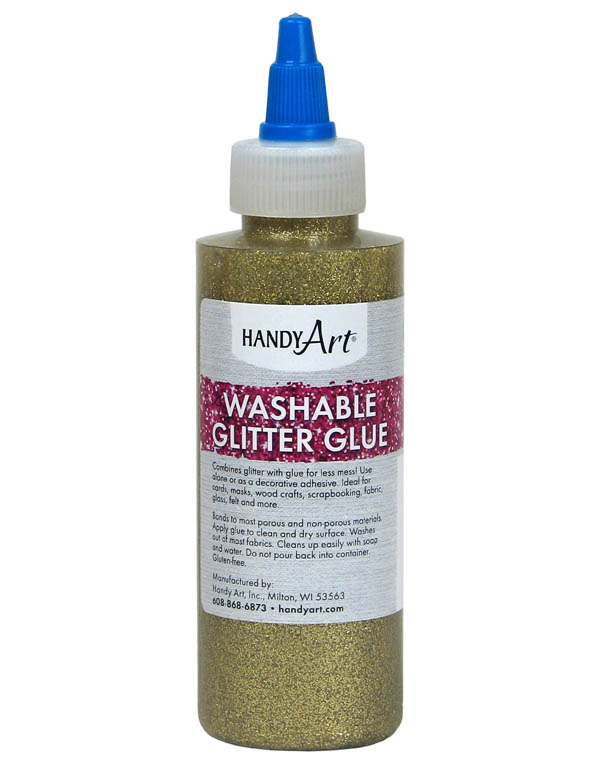 Glitter Glue (Washable) Gold 4 oz. Rock Paint