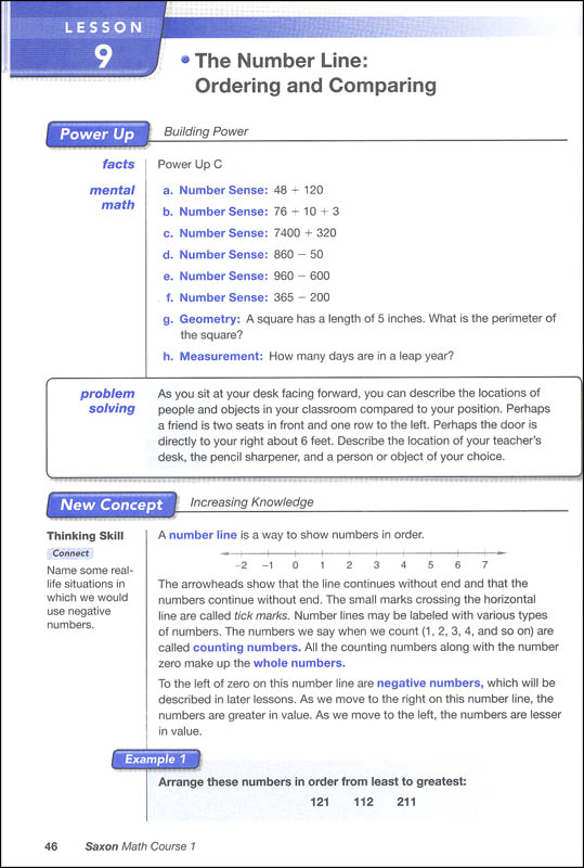 Saxon Math Course 1 Student Edition Saxon Publishers 9781591417835