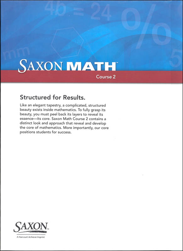 Saxon Math Course 2 Student Edition Saxon Publishers 9781591418351