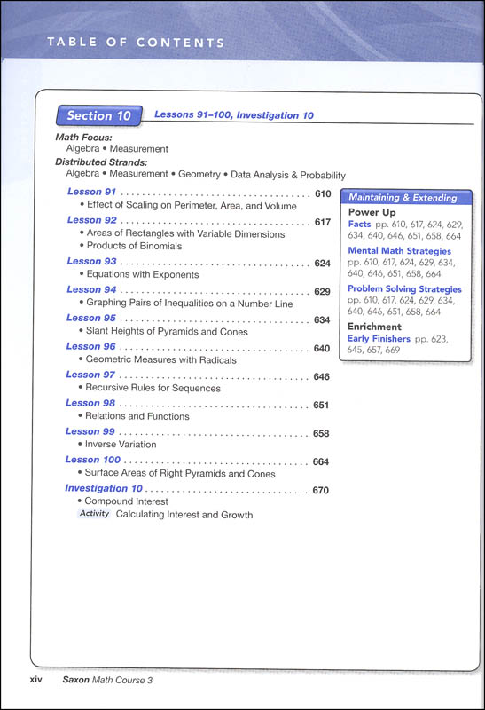 Saxon Math Course 3 Student Edition Saxon Publishers 9781591418849