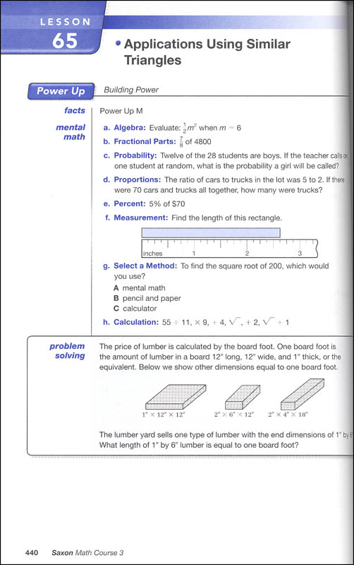 Saxon Math Course 3 Student Edition Saxon Publishers 9781591418849