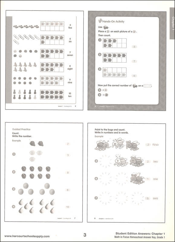 Math In Focus Singapore Math Homeschool Answer Key Grade 1 Marshall Cavendish 9780544053045 Math in focus singapore math homeschool answer key grade 1 marshall cavendish 9780544053045