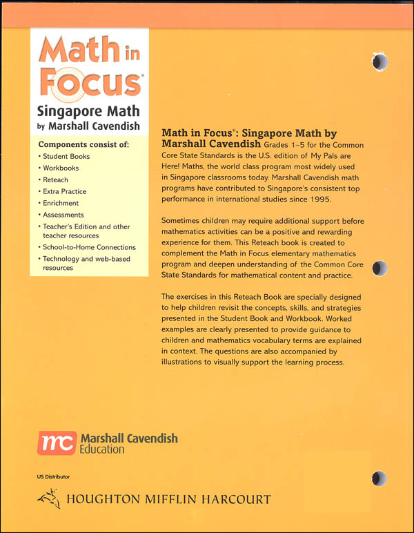 Math In Focus Singapore Math Reteach 1a Marshall Cavendish