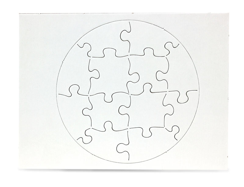 Compoz-A-Puzzle - Circle Shape (6" x 8") 12 Pieces - 10 per pack