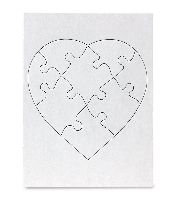 Compoz-A-Puzzle - Heart Shape (6" x 8") 8 Pieces - 10 per pack