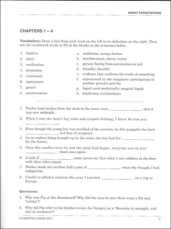 Great Expectations Novel Ties Study Guide Learning Links 9788812211630