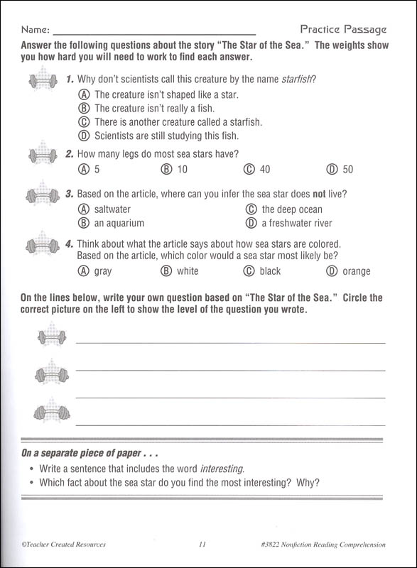 Nonfiction Reading Comprehension for the Common Core Grade 2 | Teacher