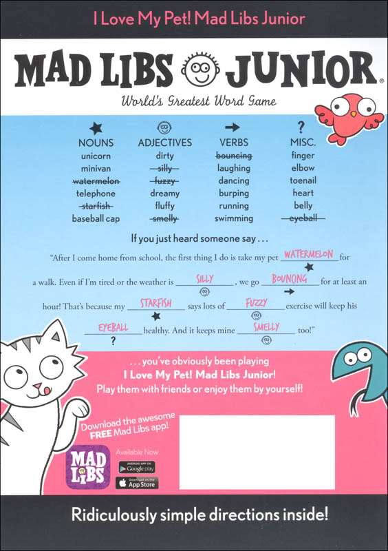 I Love My Pet! Mad Libs Junior | Penguin Young Readers | 9781524785086