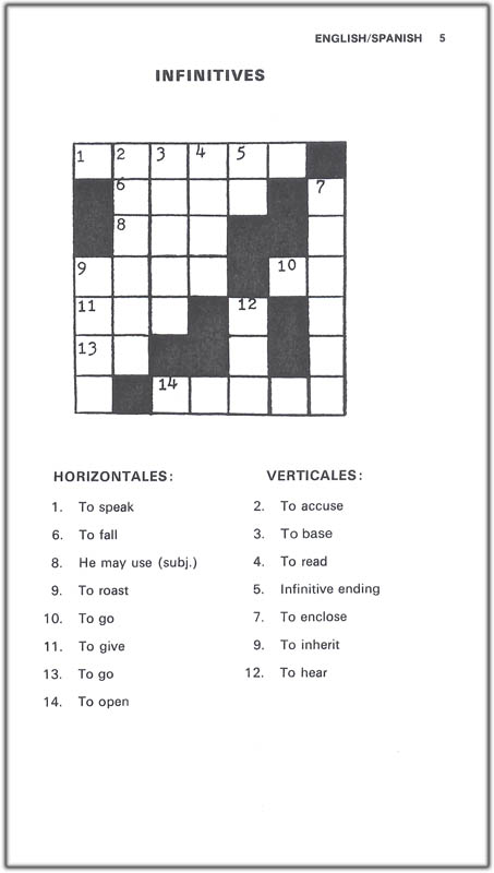 Very Easy Spanish Crossword Puzzles Spanish For Kids Crossword Puzzle 