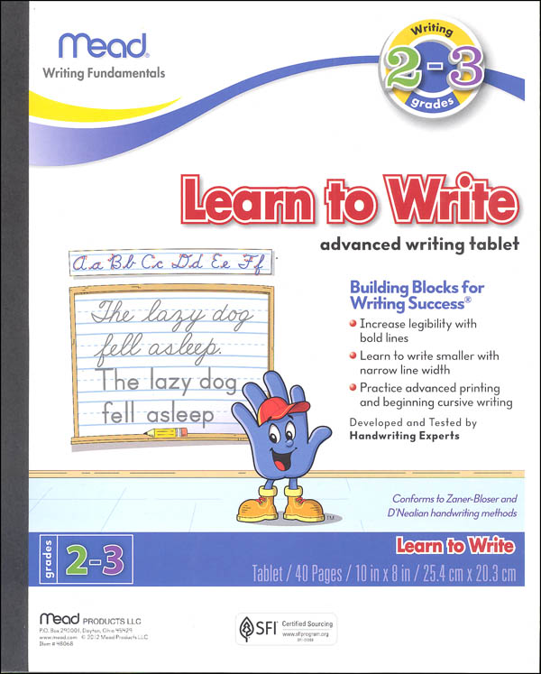 Learn to Write Advanced Writing Tablet Grades 23 Mead Products