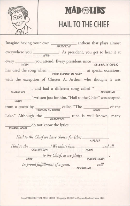 Presidential Mad Libs Penguin Young Readers 9781524786182