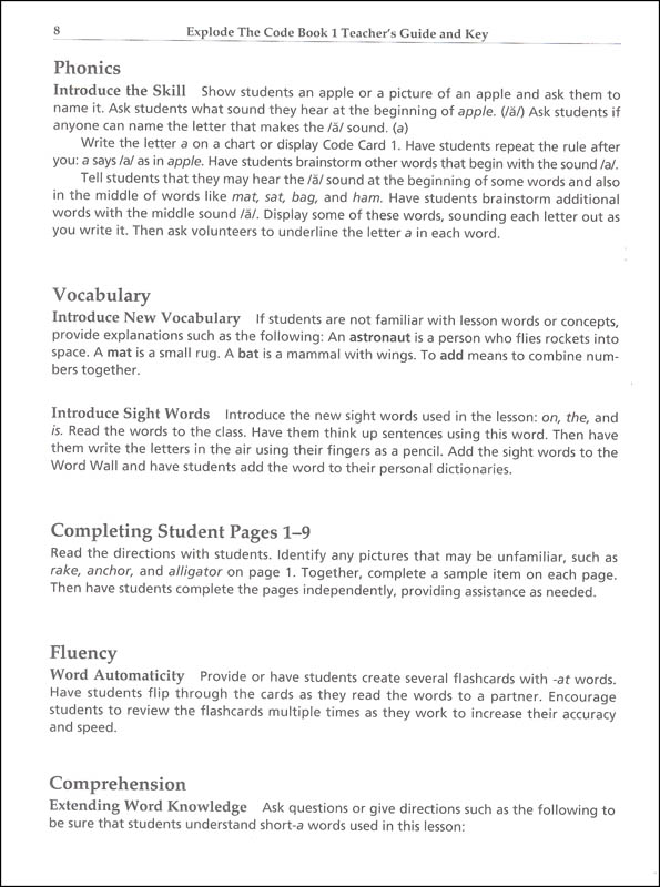 Explode The Code Teacher s Guide Key Books 1 2 2nd Edition