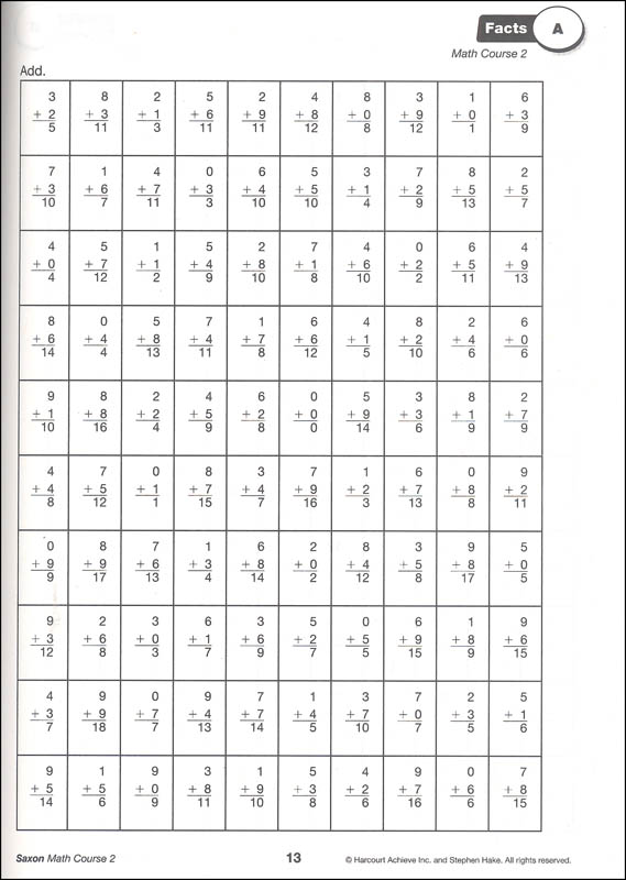 Saxon Math Course 2 Solutions Manual Saxon Publishers 9781591418689