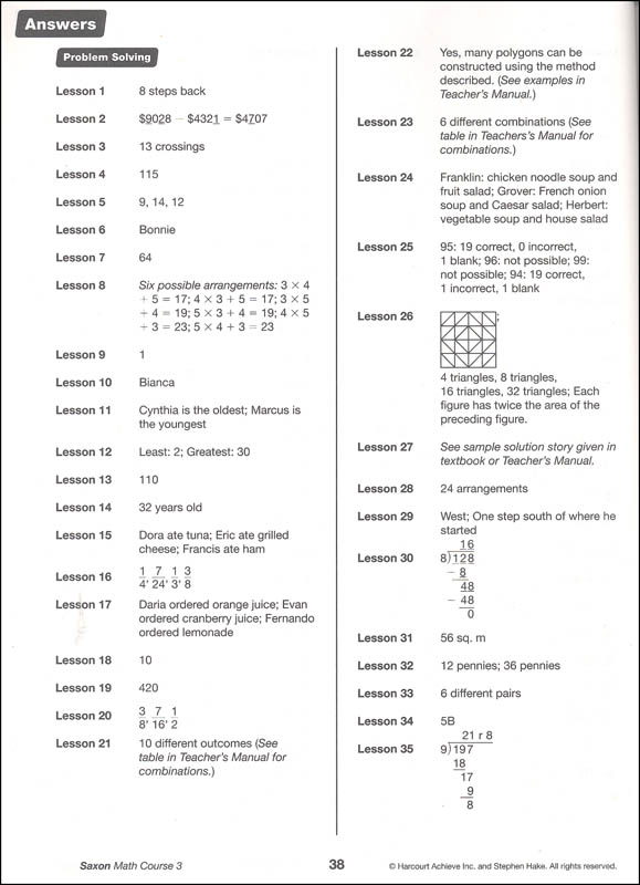 saxon math course 3 homework answers