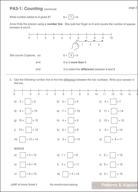 jump at home grade 3 worksheets for the jump math program house of