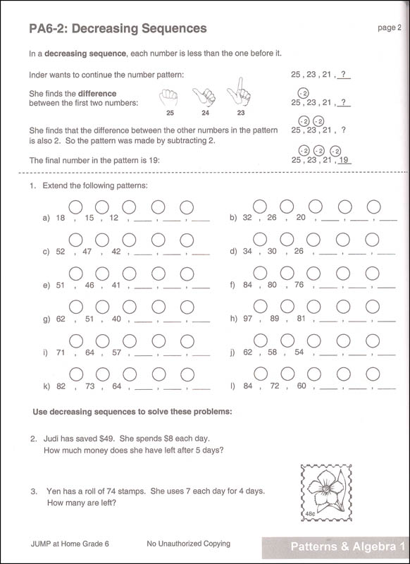 jump at home grade 6 worksheets for the jump math program house of
