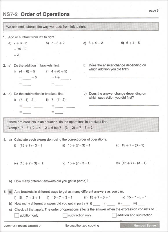 jump at home grade 7 worksheets for the jump math program house of