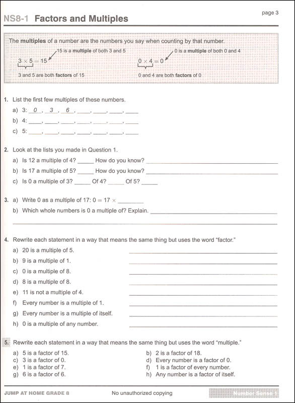 jump at home grade 8 worksheets for the jump math program house of