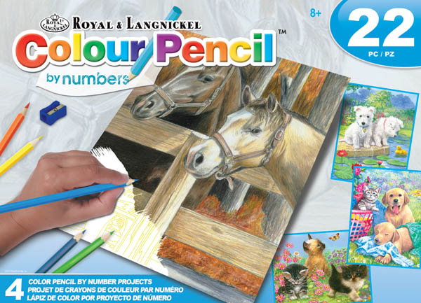 Colour Pencil By Numbers Art Activity Set - Animals