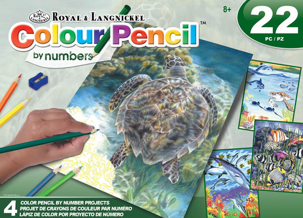 Colour Pencil By Numbers Art Activity Set - Sea Life