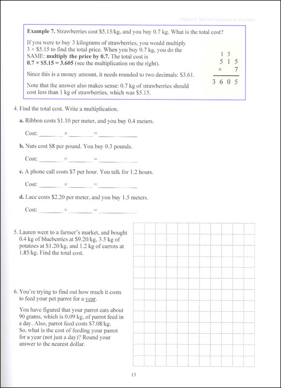 Math Mammoth Light Blue Series Grade 5-B Worktext (Colored Version ...