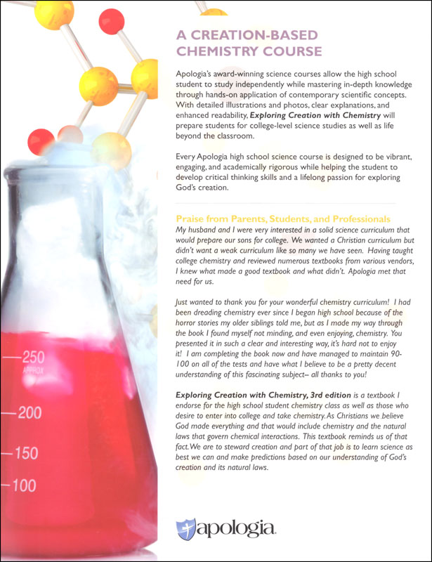 Exploring Creation With Chemistry Textbook 3rd Edition (softcover ...