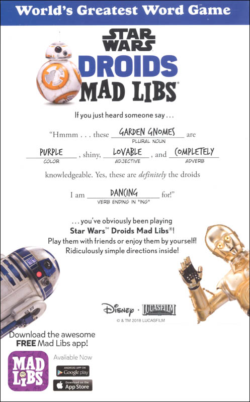 Star Wars Droids Mad Libs | Penguin Young Readers | 9781524786335