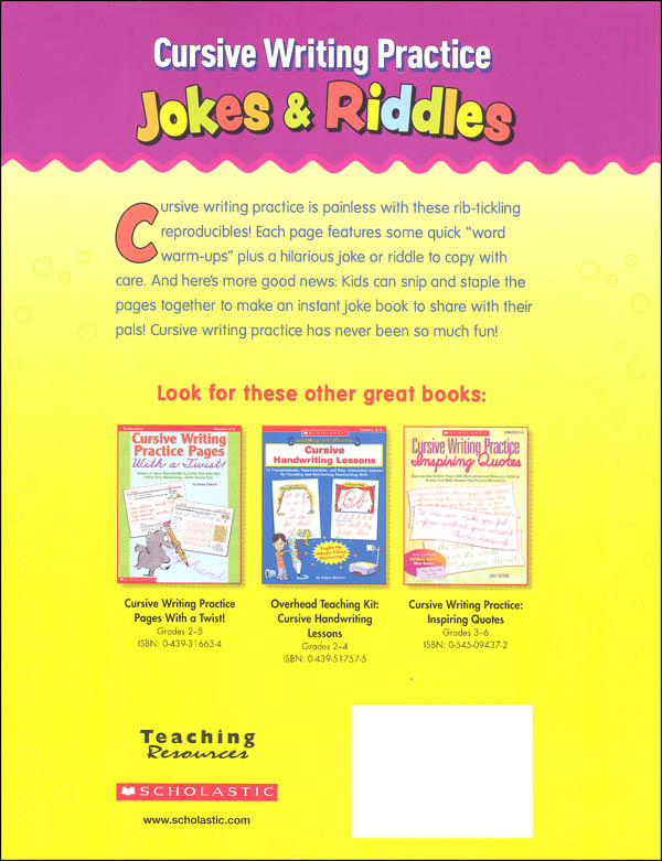 Cursive Writing Practice: Jokes & Riddles | Scholastic ...