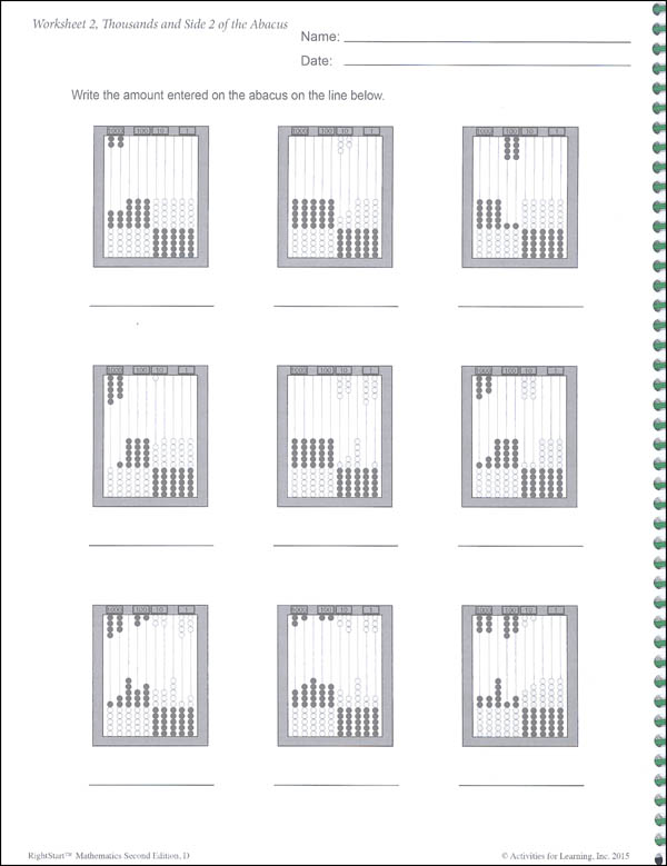 RightStart Mathematics Level D Worksheets 2nd Edition | Activities For ...