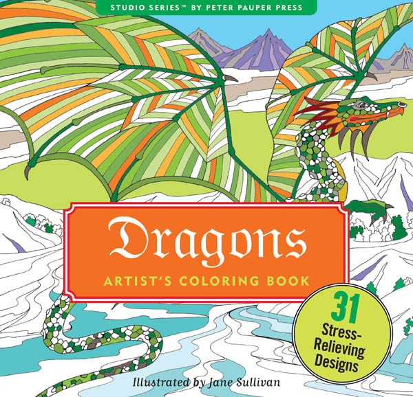 Dragons Artist's Coloring Book Peter Pauper Press 9781441319777